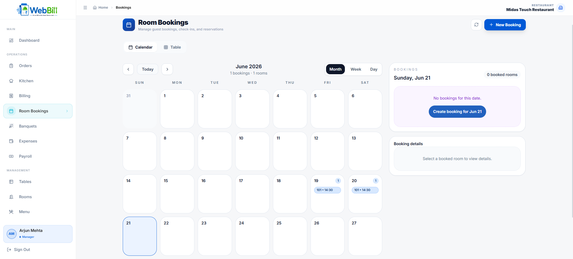 WebBill Room Bookings in Rajkot
